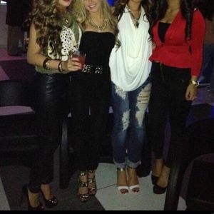 Bebe Strapless black stretchy jumpsuit.